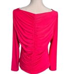 J.Crew Ruched long-sleeve matte jersey top Dragon Fruit NWT L Photo 2