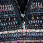 Black Multicolor Scandinavian Fair Isle Stripe Quarter Zip Baby Alpaca Blend Photo 1