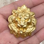 Head Vintage Gold tone Lion  Brooch Photo 1