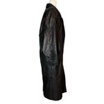 Vintage Winlit Leather Trench Coat S Black Paisley Embossed 80s Western Korea Photo 4