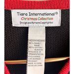 Tiara International Christmas Sweater Black Red Birds Cardinal Medium Holiday Photo 1