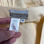 Coldwater Creek  One Button Linen Cardigan Top Yellow Size 1X Tie Back New Photo 5