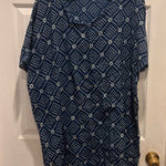 World Market Women's Indigo Blue Cotton Kaftan Dress One Size Pocket‎ Boho Size L Photo 0