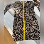 J. Crew Factory Leopard Print Knit Long Sleeve Sweater Dress Beechwood Leo Small Brown Photo 4