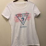 Guess New Womens  T Shirt From Florida with Rhinestones White Blue Pink Medium Photo 0