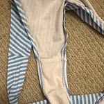 Blue and White Striped Bikini Set Photo 2