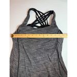 Lululemon Workout Tank Top‎ Sz 4 Gray Heathered Built In Bra Crisscross Back Photo 2