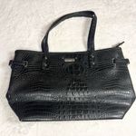 Marc Fisher Black Faux Leather Crocodile Embossed Day by Day Tote Bag Photo 0