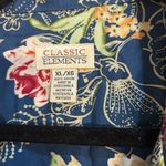 Classic Elements  womens floral Hawaiian style casual button up shirt blue XL Photo 3