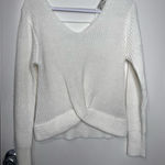 Poof Apparel Elegant Cream V-Neck Sweater Photo 0