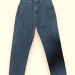 American Eagle NWT Woman’s Mom Jean Size 8L 29W in Black Blaze High Rise Photo 0