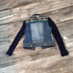 Desigual  DENIM JACKET SWEATER LONG SLEEVES EMBROIDERED COLORFUL LORAL Sz 36 Photo 9