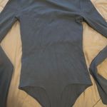 American Eagle  Bodysuit Ribbed Long Sleeve Black Snap Thong  Photo 0