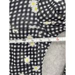 ASOS Women's Button Down Shirt Black Gingham Floral Wide Sleeve Size 4 Sheer Photo 8