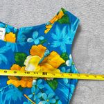 Vtg. Royal Hawaiian Hibiscus‎ Maxi Dress Sz 6 Blue Yellow Floral Made in Hawaii Photo 3