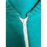Vintage Teal Full Zip Long Sleeve Knit Sweater Jacket Small Green Photo 7