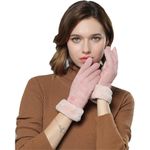 Women's Pink Cold Weather Warm Ladies Girls Ski Snow Gloves Touch Screen Photo 2