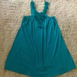 Celebrity Pink turquoise green halter top/dress. Handmade flowers . Size Large. Photo 3