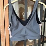 Peloton  sports bra ribbed v neck charcoal colorblock tank workout spinning Photo 2