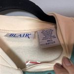 Blair  Button Front Sweatshirt Cardigan Jacket Cream Green Pink Embroidered M Photo 5