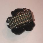 Black Metallic Gunmetal Gray Boho Flower Ring with CZ Accents Photo 3