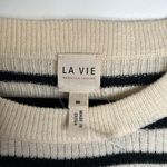 La Vie Rebecca Taylor Peplum Stripe Lambs Wool Sweater Photo 2