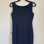 Eliza J NWT  Ruffle Front Sleeveless Floor Length Gown in Navy Blue Photo 6