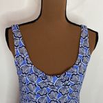Boden slub cotton seashell print high waist plunge neck mini dress size 4 Photo 5