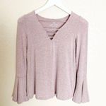 American Eagle Soft Sexy Bell Sleeve Flare Striped Blouse Top Pink Size XS Photo 0