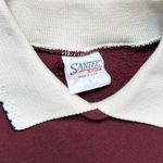 90s Santee Pluma Vintage Grandma Sweatshirt Collared Patchwork Quilt USA L Large Red Photo 3