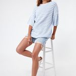 Rhythm NWT Corsica Striped Knit Oversized Sweater in Blue Stripe Photo 2