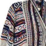 Anthropologie Haptics Aztec Boho Multicolored Fringe Knit Long Cardigan Sweater Boho Granola Photo 9