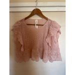 Anthropologie By Flutter Sleeve Pointelle Cashmere Top FEMININE PINK COZY Size M Photo 1