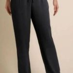 Soft Surroundings 100% Silk Pants Black Wide Leg Drawstring Size XL Photo 0
