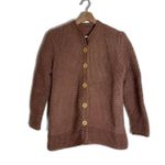 Chunky Knit Sweater Womens Medium Brown Button Front Cozy Textured Cardigan Photo 0
