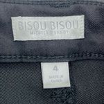 Bisou Bisou Michele Bohbot Womens Skinny Jeans Black with Gold Embroidery Size 4 Photo 5