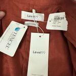 NWT Level 99 Rachel Stretch Linen Blend Blazer Rose Size Small Open Front Red Photo 6