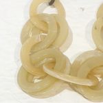 Vintage Necklace Resin Beads Leather Cord Geometric Beige Brown Photo 1