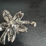 Vintage Rhinestone Statement Bow Brooch Silver Bridal Pin Photo 2