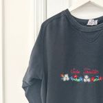 Cotfer Washed Black Relaxed Shoulders Swiss Tradition Embroidered Sweatshirt M Size M Photo 1