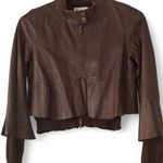 BCBGeneration BCBG Generation brown leather jacket with bell sleeve and zipper vintage size L Photo 4