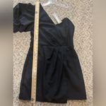 DO+BE  NWT One Shoulder‎ Mini Black Dress Puff Sleeve, L Photo 11
