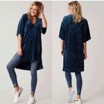 We The Free Free People blue luxe velvet oversized tunic/dress size M+ Photo 9
