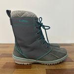 LL Bean Womens Duck Boots 7 Blue Quilted Mid Calf Rain Snow Rubber Lace Outdoor Photo 8