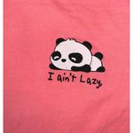 On Fire Lazy Panda Pink Shirt Size Medium Photo 1