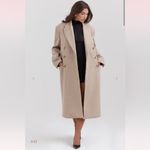 House Of CB  Carter Oatmeal Double Breasted Coat size Medium Photo 4