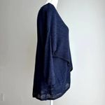 Anthropologie  Moth Crossed Pointelle Pullover Sweater Navy Round Neck Photo 10