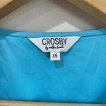 CROSBY by Mollie Burch CROSBY by Mollie Bruch Women's Blue Eyelet Preppy Short Sleeve Blouse Size XS Photo 6