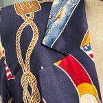 Sharon Young Vintage Blazer Nautical Print Size 8 Jacket Boat Rope VTG Blue Photo 2