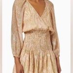 MINKPINK Revolve  Catalina Surplice Printed Mini Dress Neutral Multi Small Womens Photo 1